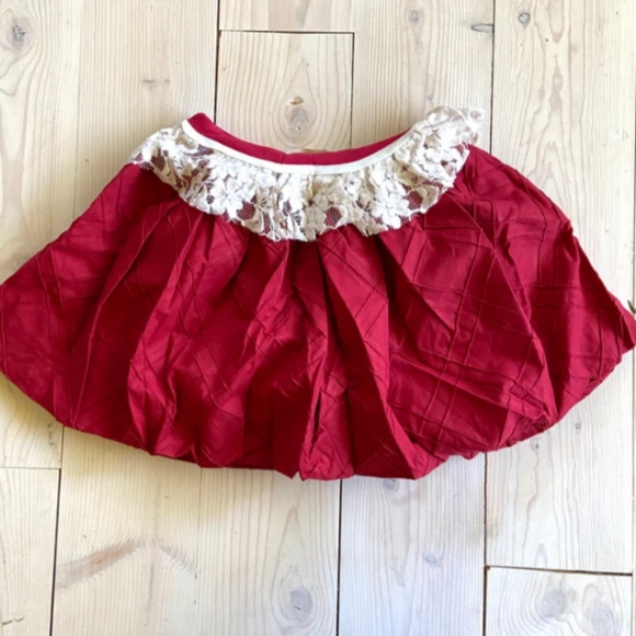 Persnickety Girls Holiday Red Quilted Bubble Skirt - Picture 5 of 10